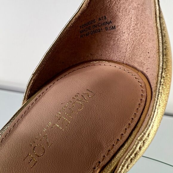 Rachel Zoe Ema Stiletto Heels Metallic Gold Ankle Strap Leather - Picture 6 of 8